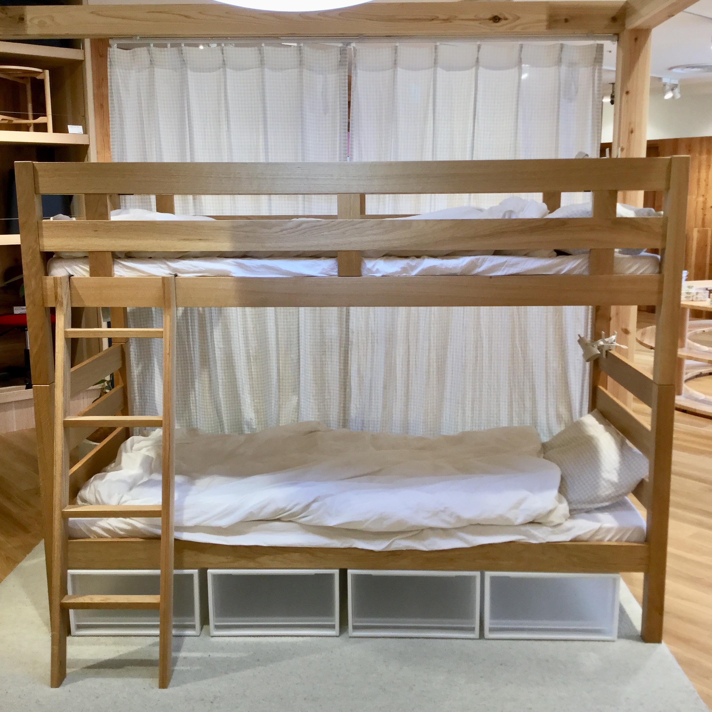 早めの引取希望☆無印良品 パイン材二段ベッド - ベッド 早めの引取希望☆無印良品 パイン材二段ベッド - ベッド