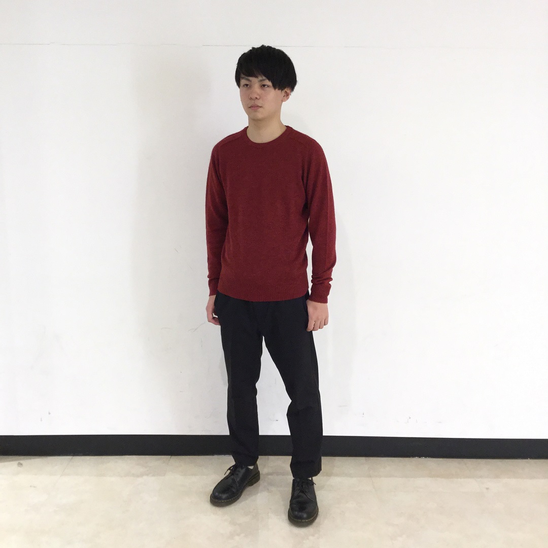 MUJI Laboウールローゲージクルーネックセーター Ｌ　赤 もうチェックした？無印良品のムジラボニットは色ちがいで欲しく